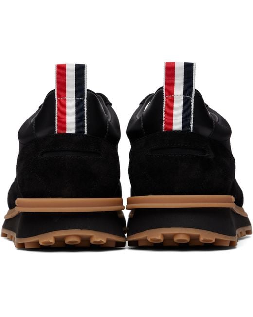 Thom Browne Black Tech Nylon Alumni Sneakers for men