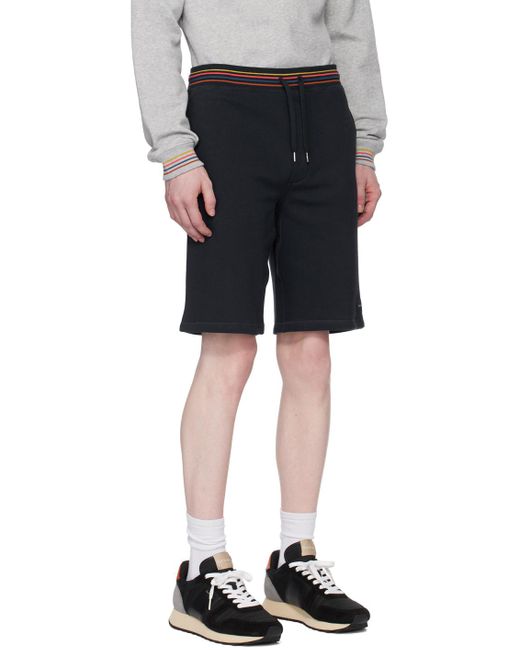 Paul Smith Black Navy Artist Stripe Shorts for men