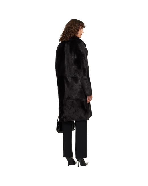 Nour Hammour Black Evita Shearling Coat