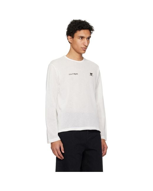 Courreges White Printed Mesh T-Shirt for men