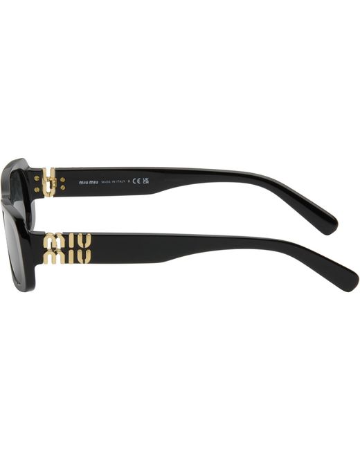 Miu Miu Black Square Acetate Sunglasses