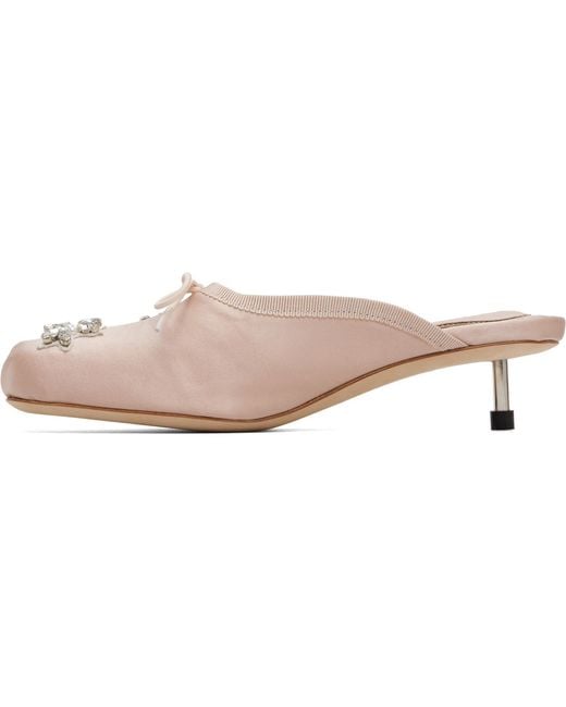 Simone Rocha Pink Embellished Pointe Mule Heels