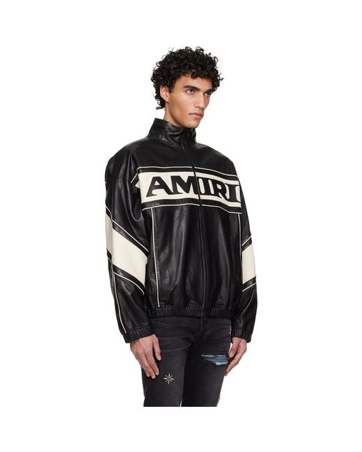 Amiri Black Sport Leather Jacket for men