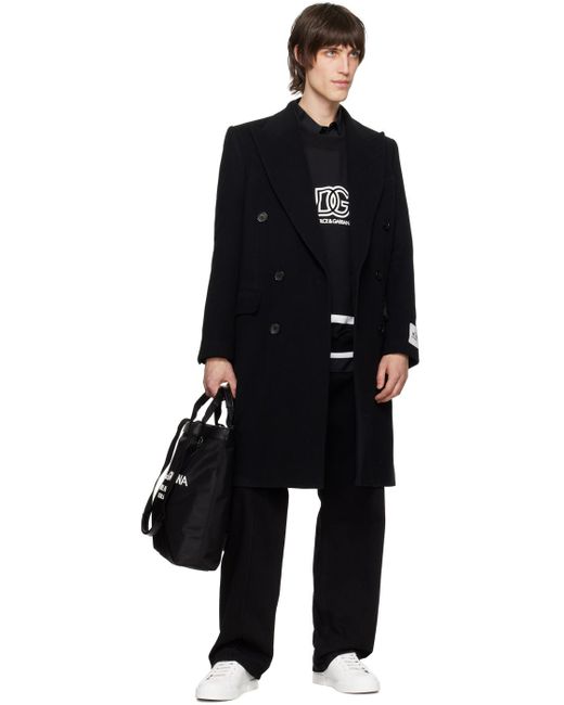 Dolce & Gabbana Black Logo-print Shoulder Bag - Men's - Calf Leather/viscose/acrylic/acrylic for men