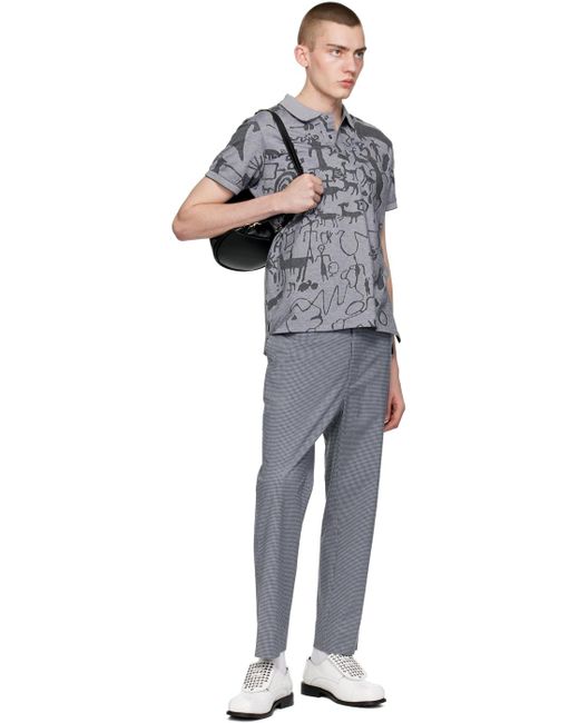 Polo gris à images en tricot jacquard Vivienne Westwood pour homme en coloris Black