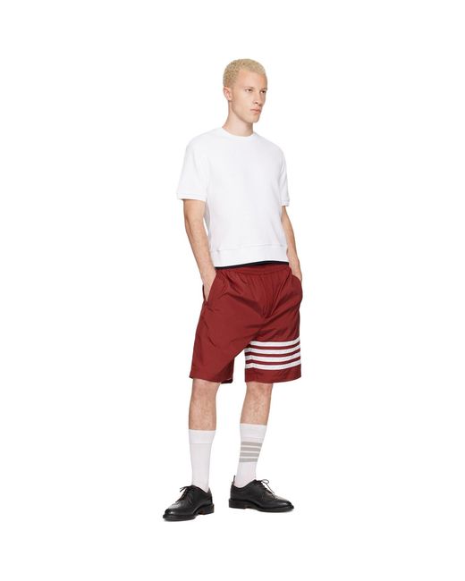 Thom Browne White Thom E Short Sleeve Rib Cuff Cotton Waffle T-shirt for men