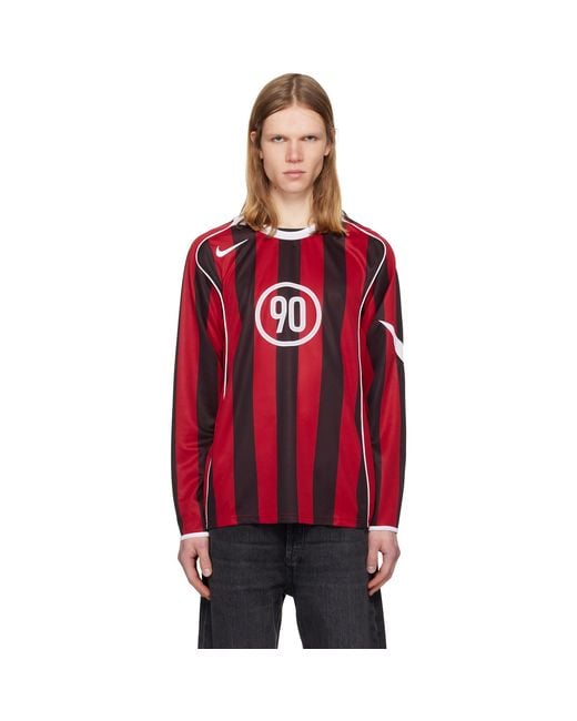 Nike Red Total 90 Dri-fit Long-sleeve Football Jersey for men