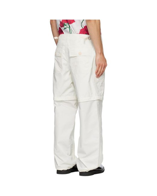 KENZO White Paris 'Boke Flower 2.0' Technical Trousers for men