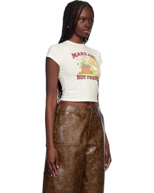 Ambush ホワイト 'Make Art' ベビーTシャツ Multicolor