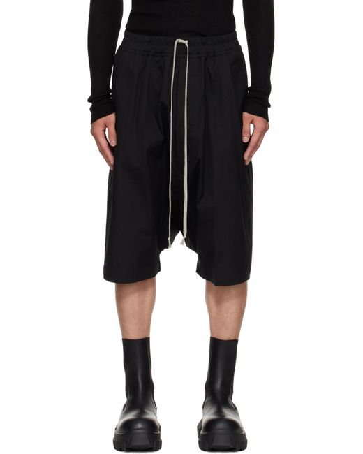 Rick Owens Black Concordians Rick's Pods Shorts for men