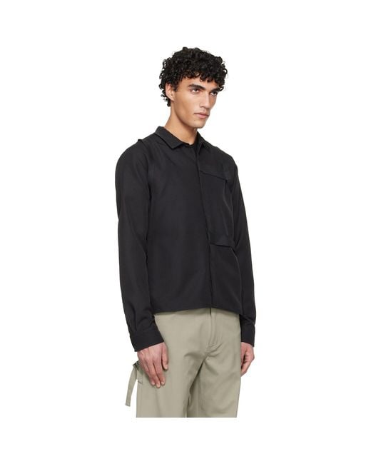 HELIOT EMIL Black Sinew Shirt for men