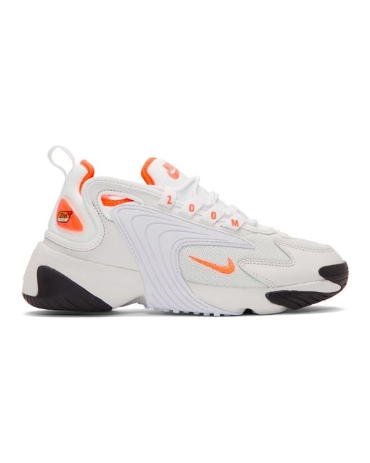 Nike Off-white And Orange Zoom 2k Sneakers