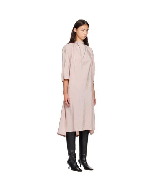 Lemaire Pink Soft Collar Midi Dress
