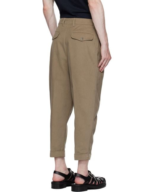 AMI Black Taupe Carrot Oversized Trousers for men