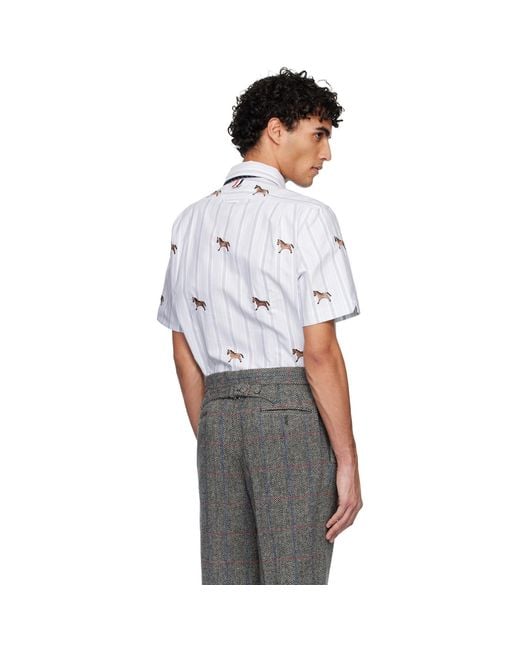 Thom Browne Multicolor Straight Fit Short Sleeve Horse Shirt for men