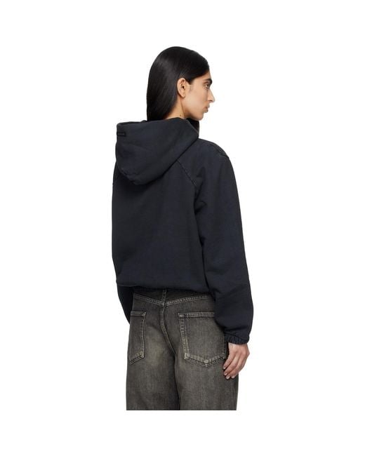 Fear Of God Black Sunfaded Classic Half Raglan Fleece Hoodie