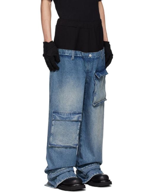 Spencer Badu Black Paneled Jeans for men