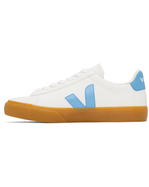 Veja Black White & Blue Campo Leather Sneakers for men