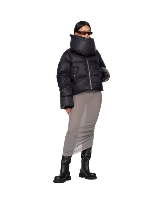 Rick Owens Black Tower Funnel Neck Down Jacket