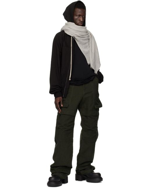 メンズ Rick Owens Porterville リブ 長袖tシャツ Black