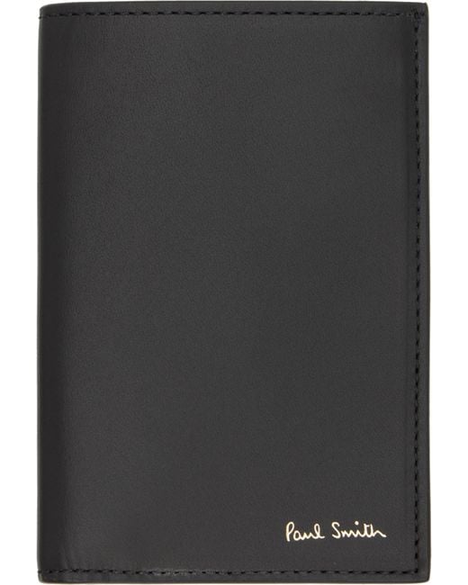 Paul Smith Black Signature Stripe Interior Credit Card Wallet for men