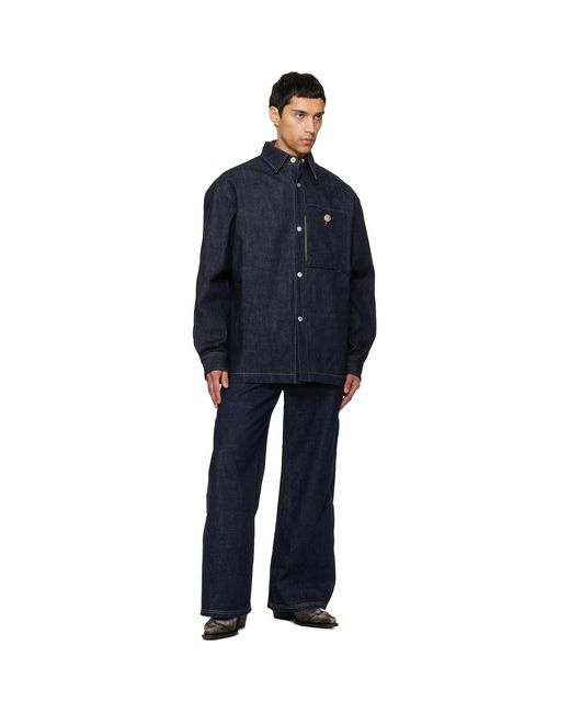 NULLUS Blue Slits Selvedge Denim Jacket for men