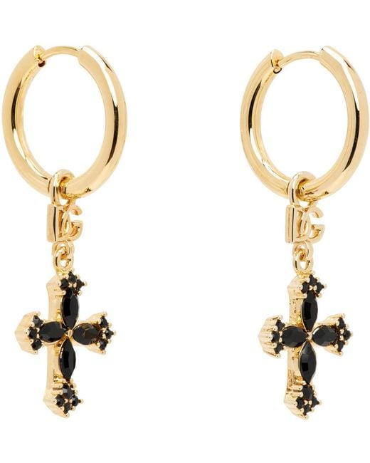 Dolce & Gabbana Metallic Small Cross Earrings