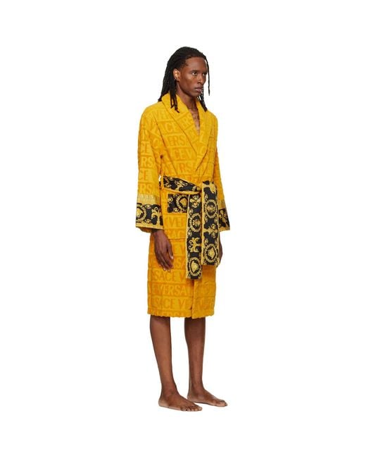 Versace Yellow 'I Heart Baroque' Bathrobe for men