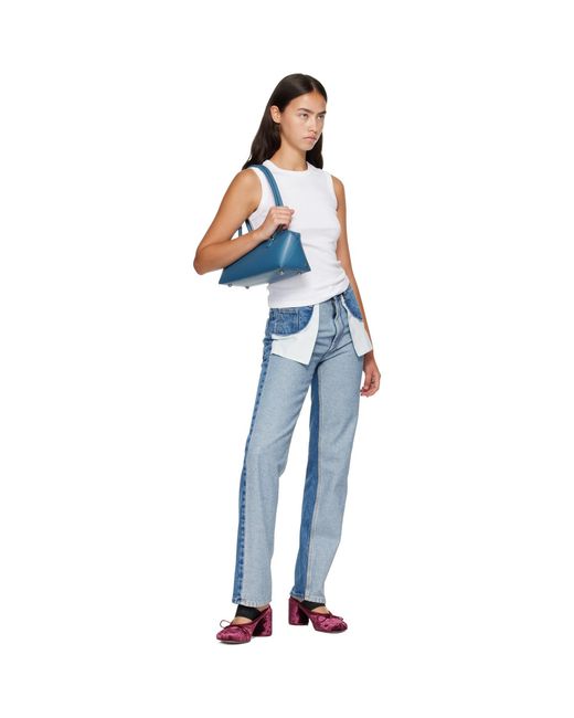 MM6 by Maison Margiela Blue Bauletto Shoulder Small Bag