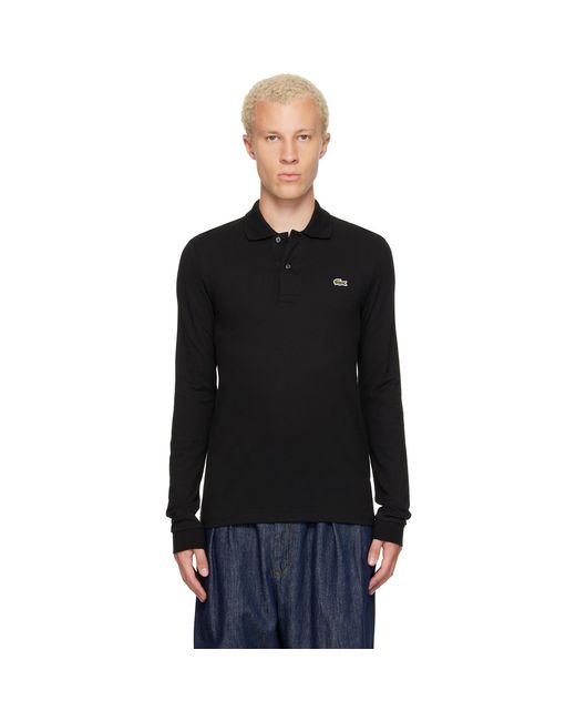 Lacoste Black Classic Fit Long Sleeve L.12.12 Polo for men
