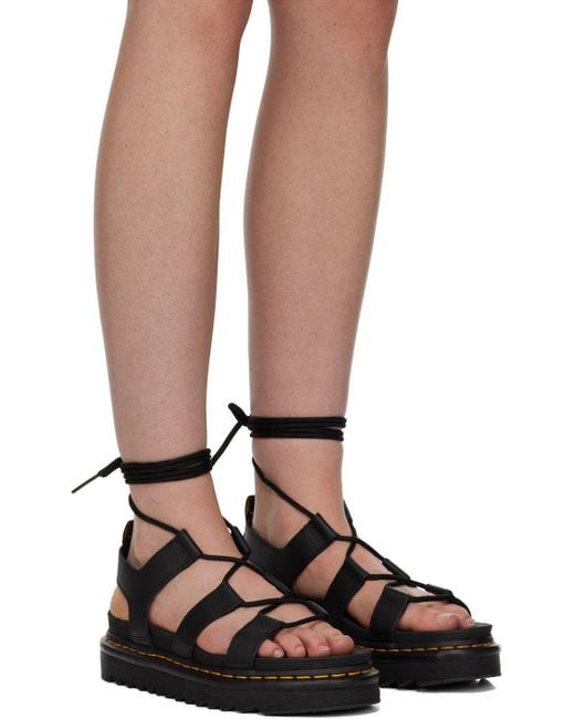 Dr. Martens Black Nartilla Sandals in Brown Lyst