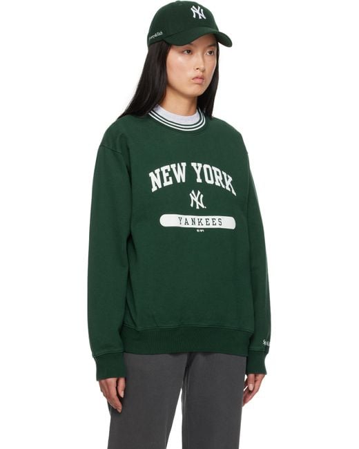 Sporty & Rich Green Sportyrich '47 Edition Yankees League Crewneck Sweater