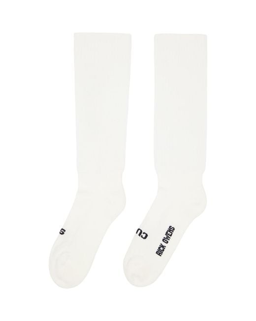 Rick Owens White Off- Temple 'So Cunt' Socks for men
