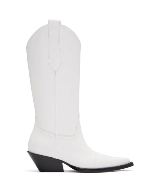 Maison Margiela White Tall Cowboy Boots | Lyst