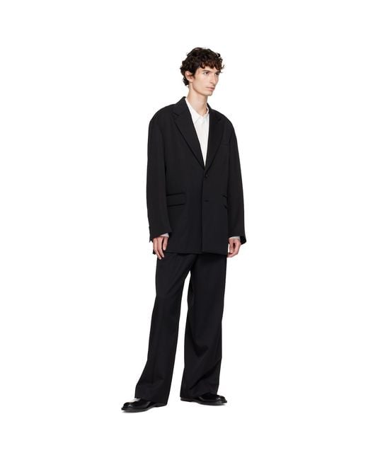 Ssstein Black Long Wide Trousers for men