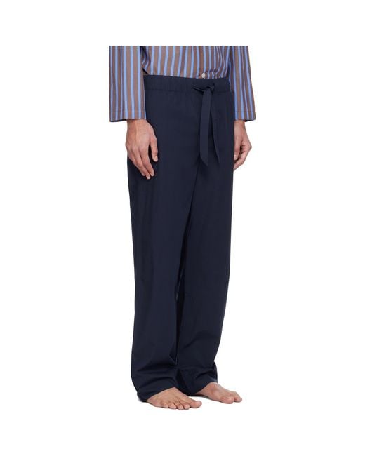 Tekla Blue Poplin Pyjama Pants for men