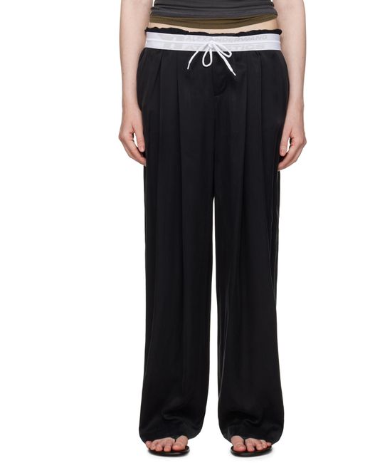 Alexander Wang Black Pre-Styled Turn-Down Waistband Trousers