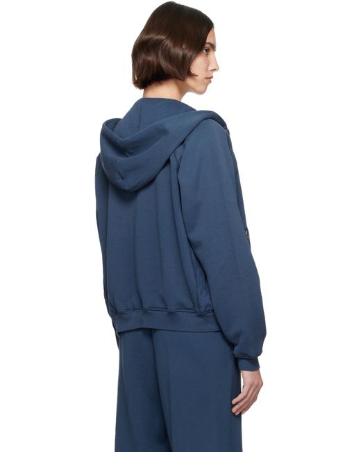 Skims Blue French Terry Relaxed Zip Up Hoodie