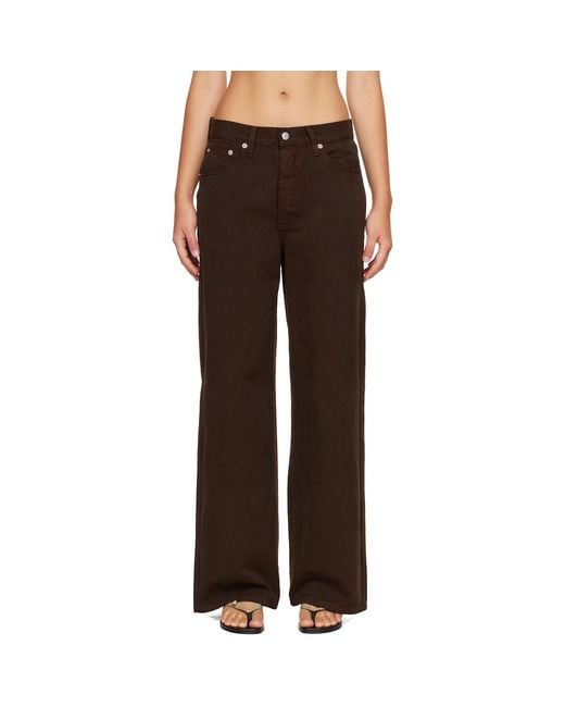 St. Agni Brown Canvas Classic Mid Rise Jeans