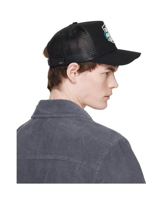 Amiri Black Ma Emblem Trucker Cap for men