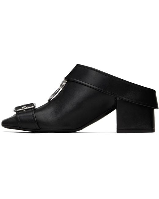 COURREGES 国内買付 GOGO LEATHER MULES Courreges Gogo Leather Mules in Black | FWRD