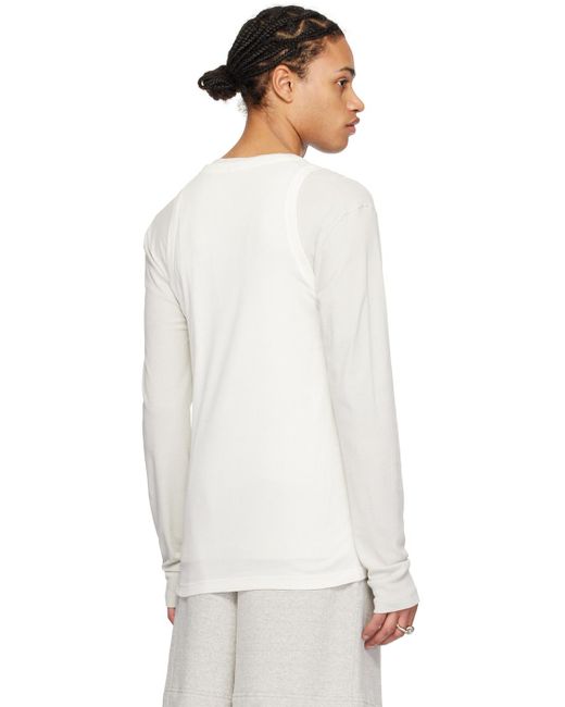 メンズ Jil Sander オフホワイト タンクトップ&長袖tシャツ セット Multicolor