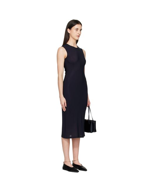 Jil Sander Blue Jersey Slip Midi Dress
