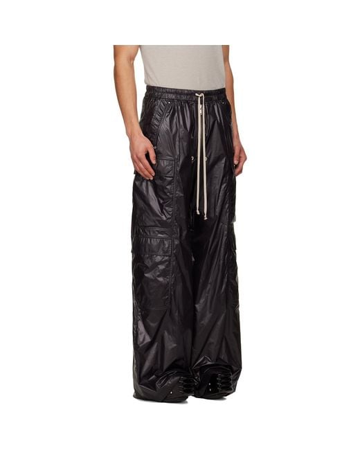 Rick Owens Black Temple Cargobelas Cargo Pants for men