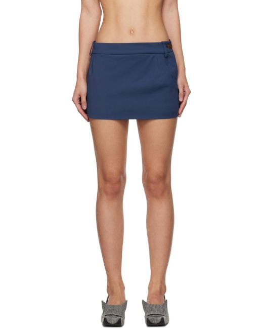 Vivienne Westwood Blue Navy Foam Tailored Miniskirt