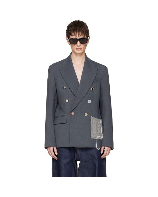 Charles Jeffrey Black Edinburgh Blazer for men