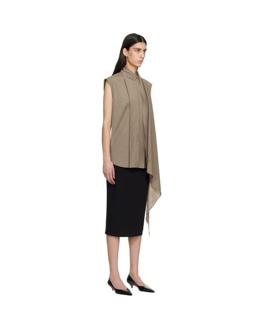 LE17SEPTEMBRE Black Cape Sleeveless Blouse