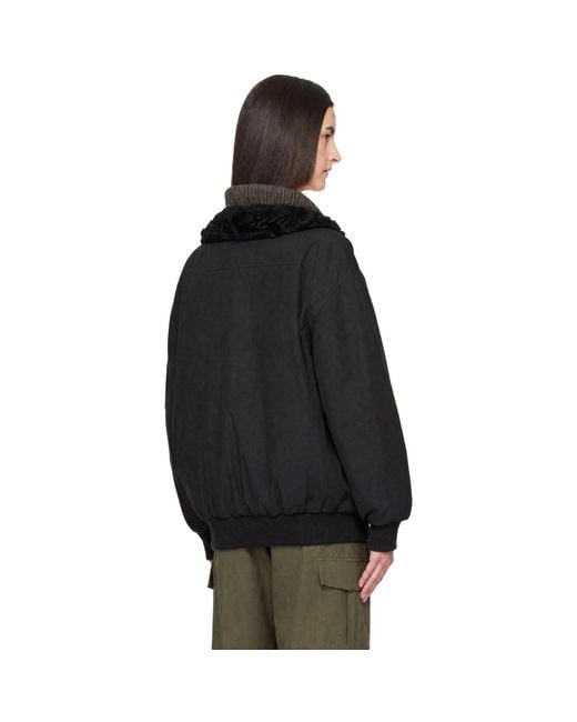 Moncler Black Waxed Cotton Lamb Down Jacket