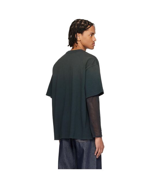 Acne Black Layered Logo T-Shirt for men