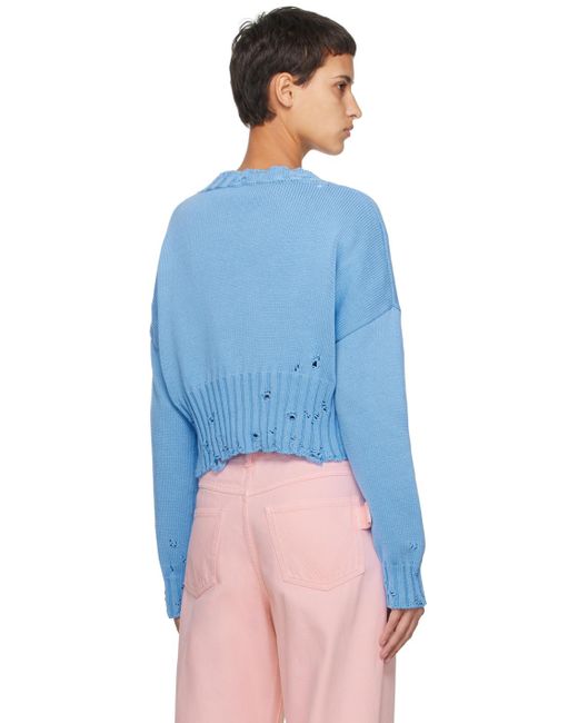 Marni Blue Disheveled Sweater